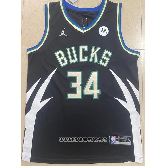 Camiseta Milwaukee Bucks Giannis Antetokounmpo #34 Statement 2022-23 Negro